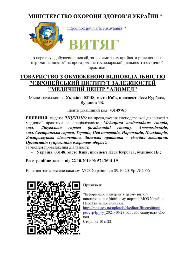 Сертифікат клініки